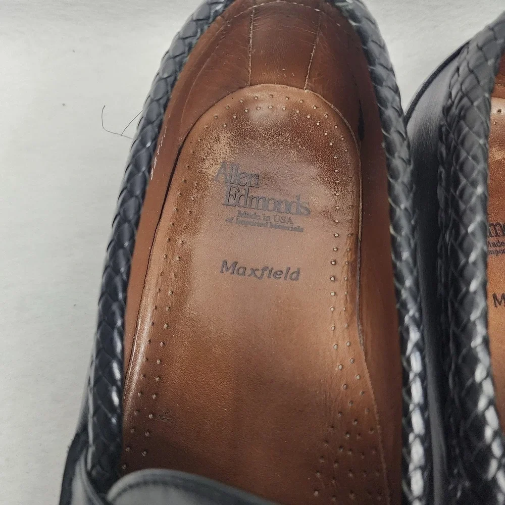 Allen Edmonds Maxfield Mens 9D Loafer Black Leather Tassel Moc Toe Casual Shoes